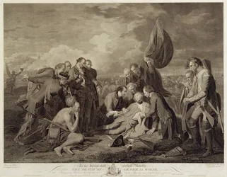 General Wolfes død (1727-59), indgraveret af William Woollett (1735-85) ca. 1776